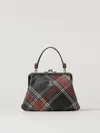 Vivienne Westwood Granny Frame Tartan Faux Leather Top Handle Bag In Red