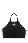 Vivienne Westwood Structured Pebbled Texture Shoulder Bag With Dual Handles In Black