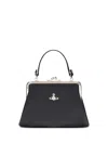 Vivienne Westwood Grained Texture Granny Frame Purse In Black