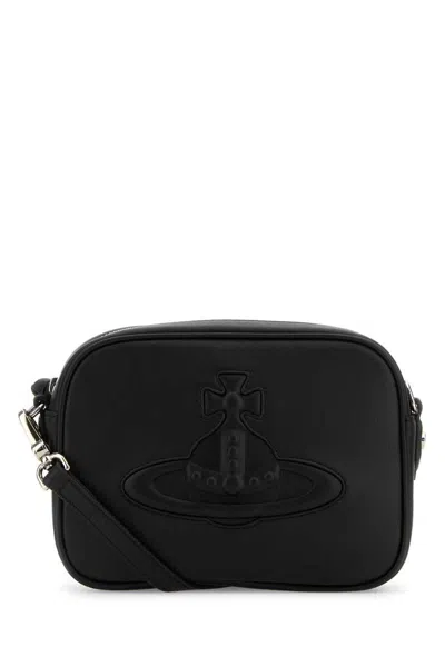 Vivienne Westwood Black Leather Anna Crossbody Bag