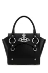 Vivienne Westwood Hardware Silver Structured Shape Top Handles In Black
