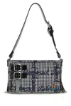 Vivienne Westwood Check Pattern Cotton Shoulder Bag In Gray