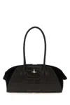 Vivienne Westwood Two-tone Leather And Suede Small Shirley Shoulder Bag In Brown
