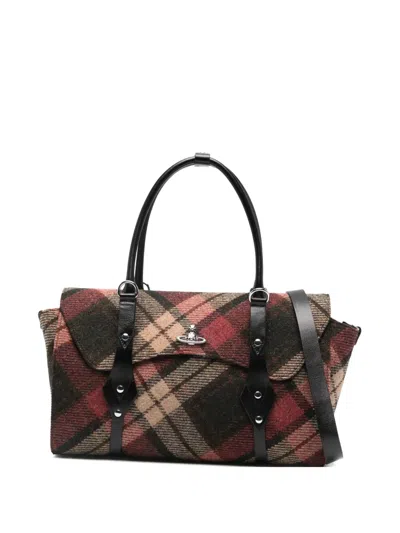 Vivienne Westwood Harris Tweed Check Tartan Tote Bag In Multi