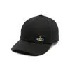 Vivienne Westwood Uni Colour Baseball Cap With Orb Embroidery In Black
