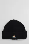 Vivienne Westwood Beanie Hat With Logo In Black