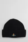 Vivienne Westwood Beanie Hat With Logo In Black