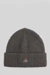 Vivienne Westwood Orb-embroidered Beanie In Gray