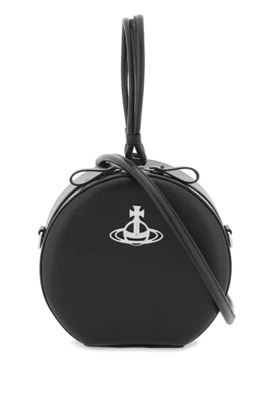 Vivienne Westwood Hattie Grained Faux Leather Handbag In Black