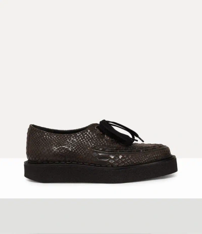 Vivienne Westwood Hatton Derby Shoe Snake-effect Leather Brown 8 Unisex