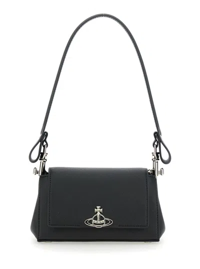 Vivienne Westwood Hazel Black Handbag With Front Orb Logo In Faux Leather Woman