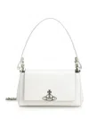 Vivienne Westwood Hazel Medium Crocodile-effect Leather Shoulder Bag In White