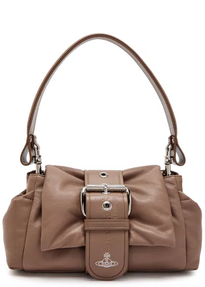 Vivienne Westwood Hazel Leather Shoulder Bag In Gray