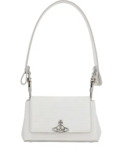 Vivienne Westwood Hazel Leather Shoulder Bag In White