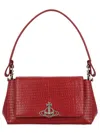 Vivienne Westwood Hazel Medium Red Embossed Croc Shoulder Bag In Red