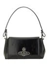 Vivienne Westwood Medium Hazel Orb-plaque Leather Shoulder Bag In Black