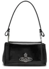 Vivienne Westwood Hazel Medium Glossed Leather Shoulder Bag In Black