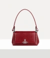 Vivienne Westwood Hazel Medium Red Embossed Croc Shoulder Bag In Red