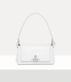 Vivienne Westwood Hazel Medium Crocodile-effect Leather Shoulder Bag In White