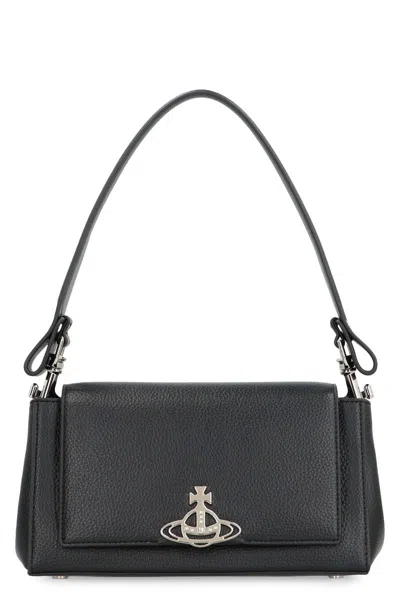 Vivienne Westwood Hazel Medium Vegan Leather Shoulder Bag In Black