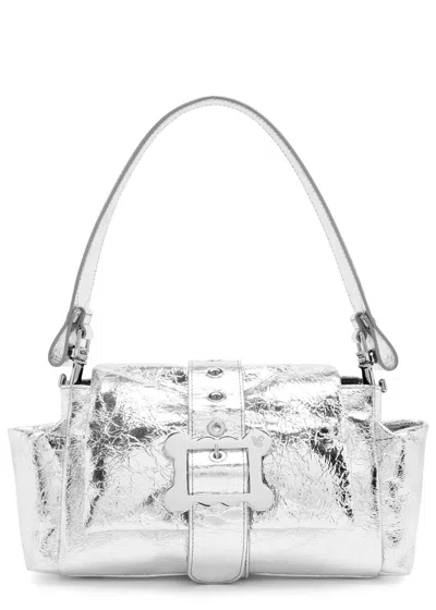 VIVIENNE WESTWOOD VIVIENNE WESTWOOD HAZEL METALLIC LEATHER SHOULDER BAG