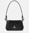Vivienne Westwood Womens Black Hazel Croc-embossed Leather Top-handle Bag In Black