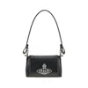 Vivienne Westwood Orb-embellished Patent Leather Shoulder Bag In Black