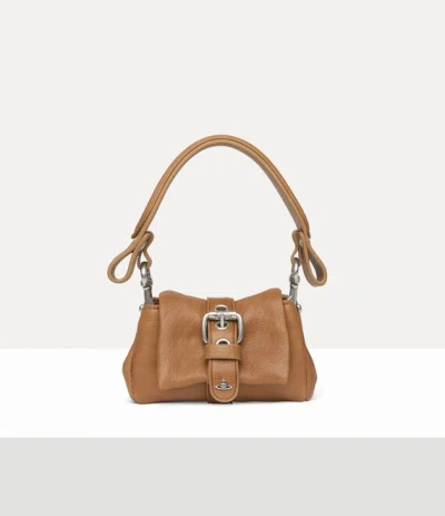 Vivienne Westwood Hazel Treasure Charm Handbag Supple Leather Honey-dark-silver In Brown