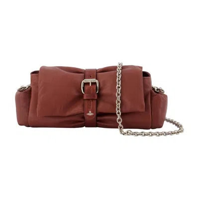 Vivienne Westwood Hazel Treasure Clutch Bag –  – Leather – Bordeaux In Burgundy