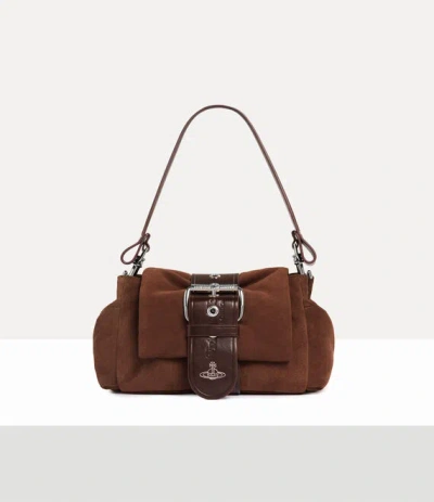 Vivienne Westwood Hazel Treasure Handbag Leather Chocolate-brown