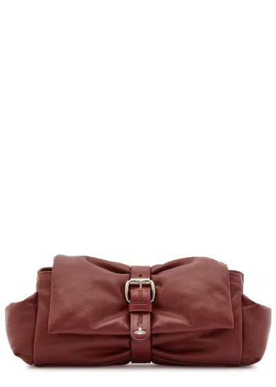 Vivienne Westwood Hazel Treasure Padded Leather Clutch In Brown