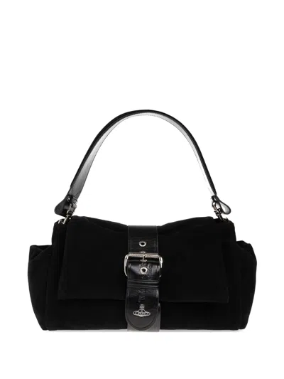 Vivienne Westwood Hazel Xl Treasure Buckle Leather Tote Bag In Black