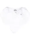Vivienne Westwood Heart-shaped Crop Top With V-neckline And Embroidered Orb Logo In White