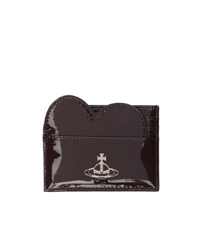 Vivienne Westwood Heart Card Bag In Black
