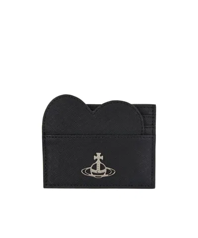 Vivienne Westwood Heart Card Bag In Black