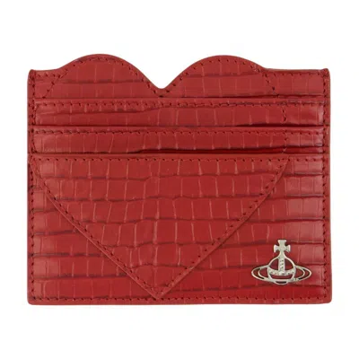 Vivienne Westwood Heart Card Case In Red