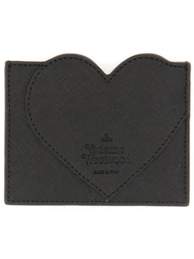 Vivienne Westwood Heart Card Holder In Black