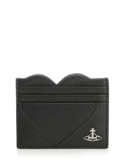 Vivienne Westwood Heart Card Holder In Black