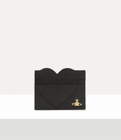 Vivienne Westwood Heart Card Holder Faux Leather Black-3d-orb One Size Women
