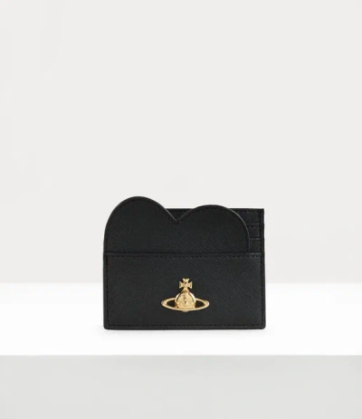 Vivienne Westwood Heart Card Holder Faux Leather Black One Size Women