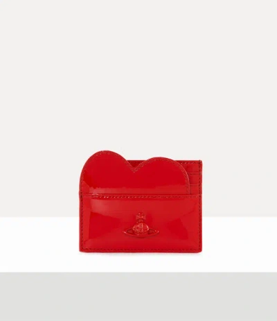 Vivienne Westwood Heart Card Holder Leather Red-enamel-orb One Size Women