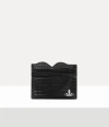Vivienne Westwood Heart Card Holder Mini Croc-embossed Black One Size Women