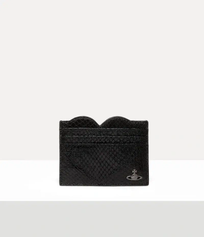 Vivienne Westwood Heart Card Holder Python-effect Emboss Black One Size Women