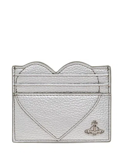 Vivienne Westwood Heart Card Holder In Metallic