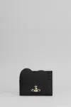 Vivienne Westwood Heart Card Holder Wallet In Black Polyuretan In Black