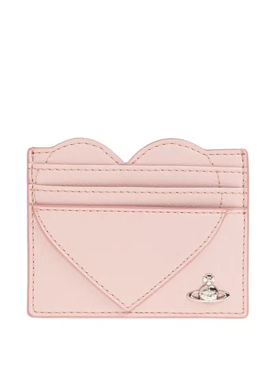 Vivienne Westwood Heart Card Wallet In Pink