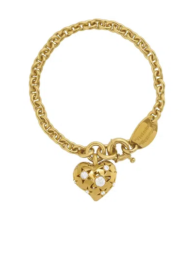 Vivienne Westwood Heart-charm Chain Bracelet In Gold