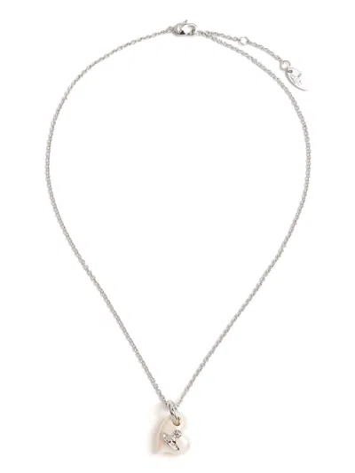 Vivienne Westwood Heart-charm Necklace In Metallic