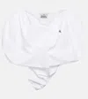 Vivienne Westwood Heart-shaped Crop Top With V-neckline And Embroidered Orb Logo In White