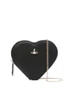 Vivienne Westwood New Heart Crossbody Woman Cross-body Bag Black Size - Cow Leather In Black